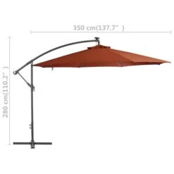 Parasol Déporté Avec Lumières LED Terre Cuite 350 Cm -Mobilier De Jardin parasol deporte avec lumieres led terre cuite 350 cm 3666722777698 944561