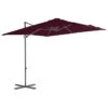 Parasol Déporté Avec Mât En Acier Rouge Bordeaux 250x250 Cm 2 Parasol Déporté Avec Mât En Acier Rouge Bordeaux 250x250 Cm -Mobilier De Jardin parasol deporte avec mat en acier rouge bordeaux 250x250 cm 3666722357319 941450