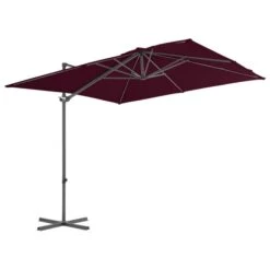 Parasol Déporté Avec Mât En Acier Rouge Bordeaux 250x250 Cm -Mobilier De Jardin parasol deporte avec mat en acier rouge bordeaux 250x250 cm 3666722357319 941452