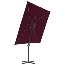 Parasol Déporté Avec Mât En Acier Rouge Bordeaux 250x250 Cm -Mobilier De Jardin parasol deporte avec mat en acier rouge bordeaux 250x250 cm 3666722357319 941453
