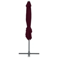 Parasol Déporté Avec Mât En Acier Rouge Bordeaux 250x250 Cm -Mobilier De Jardin parasol deporte avec mat en acier rouge bordeaux 250x250 cm 3666722357319 941454