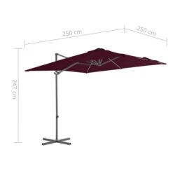 Parasol Déporté Avec Mât En Acier Rouge Bordeaux 250x250 Cm -Mobilier De Jardin parasol deporte avec mat en acier rouge bordeaux 250x250 cm 3666722357319 941458