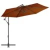 Parasol Déporté Avec Mât En Aluminium Terre Cuite 300 Cm 2
