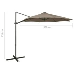 Parasol Déporté Avec Mât Et Lumières LED Taupe 300 Cm 23 Parasol Déporté Avec Mât Et Lumières LED Taupe 300 Cm -Mobilier De Jardin parasol deporte avec mat et lumieres led taupe 300 cm 3666722394574 890086