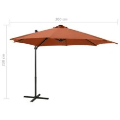 Parasol Déporté Avec Mât Et Lumières LED Terre Cuite 300 Cm 3 21 Parasol Déporté Avec Mât Et Lumières LED Terre Cuite 300 Cm 3 -Mobilier De Jardin parasol deporte avec mat et lumieres led terre cuite 300 cm 3666722357135 941637