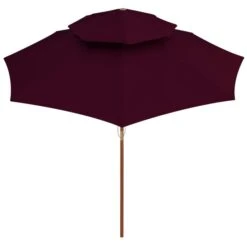 Parasol Double Avec Mât En Bois Rouge Bordeaux 270 Cm 11 Parasol Double Avec Mât En Bois Rouge Bordeaux 270 Cm -Mobilier De Jardin parasol double avec mat en bois rouge bordeaux 270 cm 3666722354257 944395
