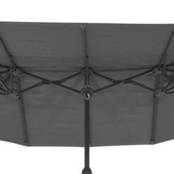 Parasol Droit 2 Tetes 3 X 1,8 M - Mât Et Baleines En Acier - Polyester 180gr - Gris -Mobilier De Jardin parasol droit 2 tetes 3 x 1 8 m mat et baleines en acier polyester 180gr gris 3612408256230 715563
