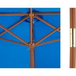 Parasol En Bois Rond Et Polyester 160g/m² - Arc 3 M - Bleu Profond -Mobilier De Jardin parasol en bois rond et polyester 160g m arc 3 m bleu profond 3612408026741 534743
