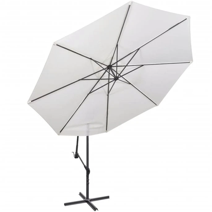 Parasol En Porte-à-faux 3,5 M Blanc Sable 5 Parasol En Porte-à-faux 3,5 M Blanc Sable – Image 3