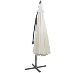 Parasol En Porte-à-faux 3,5 M Blanc Sable 13 Parasol En Porte-à-faux 3,5 M Blanc Sable -Mobilier De Jardin parasol en porte a faux 3 5 m blanc sable 3666722604833 974089