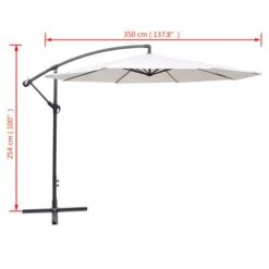 Parasol En Porte-à-faux 3,5 M Blanc Sable 17 Parasol En Porte-à-faux 3,5 M Blanc Sable -Mobilier De Jardin parasol en porte a faux 3 5 m blanc sable 3666722604833 974093