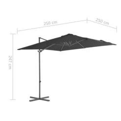 Parasol En Porte-à-faux Avec Mât En Acier 250x250 Cm Anthracite 19 Parasol En Porte-à-faux Avec Mât En Acier 250x250 Cm Anthracite -Mobilier De Jardin parasol en porte a faux avec mat en acier 250x250 cm anthracite 3666722326421 979100