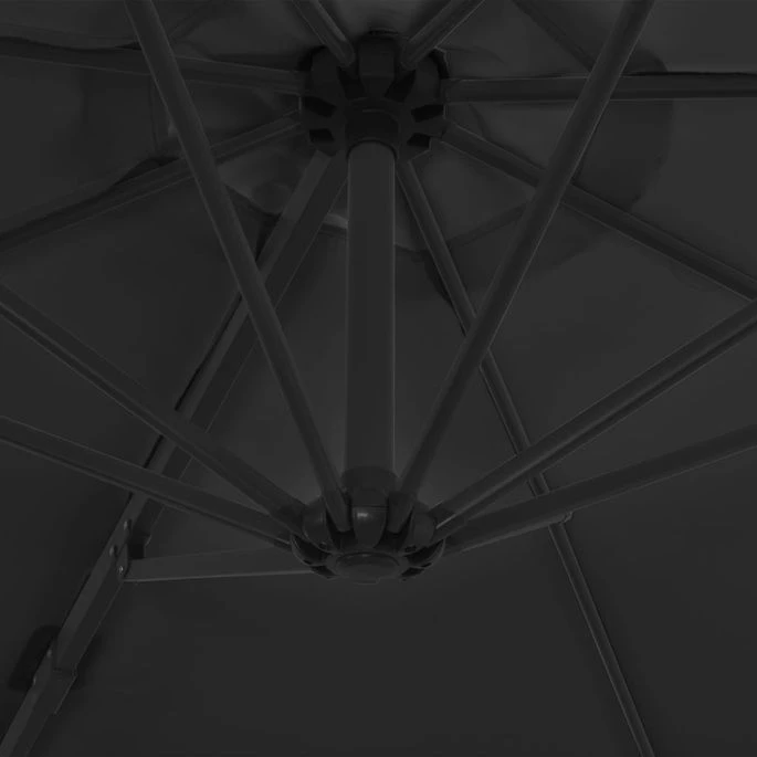 Parasol En Porte-à-faux Avec Mât En Acier Anthracite 300 Cm 4 Parasol En Porte-à-faux Avec Mât En Acier Anthracite 300 Cm – Image 2