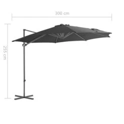 Parasol En Porte-à-faux Avec Mât En Acier Anthracite 300 Cm 19 Parasol En Porte-à-faux Avec Mât En Acier Anthracite 300 Cm -Mobilier De Jardin parasol en porte a faux avec mat en acier anthracite 300 cm 3666722326391 979127