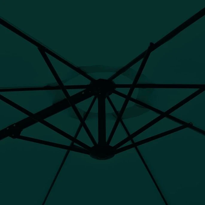 Parasol En Porte-à-faux Rond Aluminium Vert 3m 8 Parasol En Porte-à-faux Rond Aluminium Vert 3m – Image 6