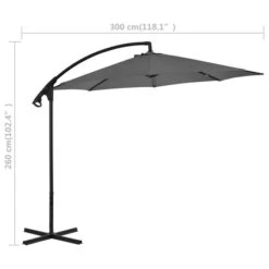 Parasol En Porte-à-feux Avec Poteau Acier 300 Cm Anthracite -Mobilier De Jardin parasol en porte a feux avec poteau acier 300 cm anthracite 3666722325943 979587