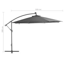 Parasol En Porte-à-feux Et Poteau Métallique 350 Cm Anthracite -Mobilier De Jardin parasol en porte a feux et poteau metallique 350 cm anthracite 3666722312974 992489