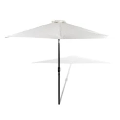 Parasol Sable Blanc Avec Poteau En Acier 3m