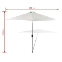 Parasol Sable Blanc Avec Poteau En Acier 3m -Mobilier De Jardin parasol sable blanc avec poteau en acier 3m 3666722331845 973384