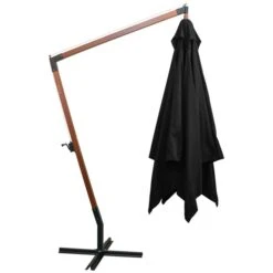 Parasol Suspendu Avec Mât Noir 3x3 M Bois De Sapin Massif -Mobilier De Jardin parasol suspendu avec mat noir 3x3 m bois de sapin massif 3666722354110 944524