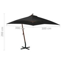 Parasol Suspendu Avec Mât Noir 3x3 M Bois De Sapin Massif -Mobilier De Jardin parasol suspendu avec mat noir 3x3 m bois de sapin massif 3666722354110 944528