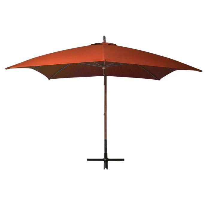 Parasol Suspendu Avec Mât Terre Cuite 3x3m Bois De Sapin Massif 5 Parasol Suspendu Avec Mât Terre Cuite 3x3m Bois De Sapin Massif – Image 3