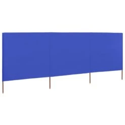 Paravent 3 Panneaux Tissu 400 X 120 Cm Bleu Azuré -Mobilier De Jardin paravent 3 panneaux tissu 400 x 120 cm bleu azure 3666722521116 585069