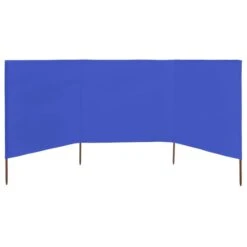 Paravent 3 Panneaux Tissu 400 X 120 Cm Bleu Azuré -Mobilier De Jardin paravent 3 panneaux tissu 400 x 120 cm bleu azure 3666722521116 585070