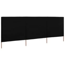 Paravent 3 Panneaux Tissu 400 X 120 Cm Noir -Mobilier De Jardin paravent 3 panneaux tissu 400 x 120 cm noir 3666722412780 848055
