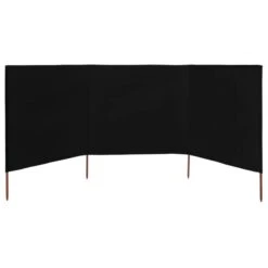 Paravent 3 Panneaux Tissu 400 X 120 Cm Noir -Mobilier De Jardin paravent 3 panneaux tissu 400 x 120 cm noir 3666722412780 848056