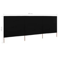 Paravent 3 Panneaux Tissu 400 X 120 Cm Noir -Mobilier De Jardin paravent 3 panneaux tissu 400 x 120 cm noir 3666722412780 848059