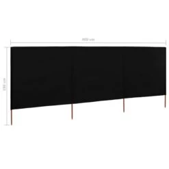 Paravent 3 Panneaux Tissu 400 X 160 Cm Noir -Mobilier De Jardin paravent 3 panneaux tissu 400 x 160 cm noir 3666722882880 982938