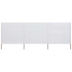 Paravent 3 Panneaux Tissu 400 X 80 Cm Blanc Sable