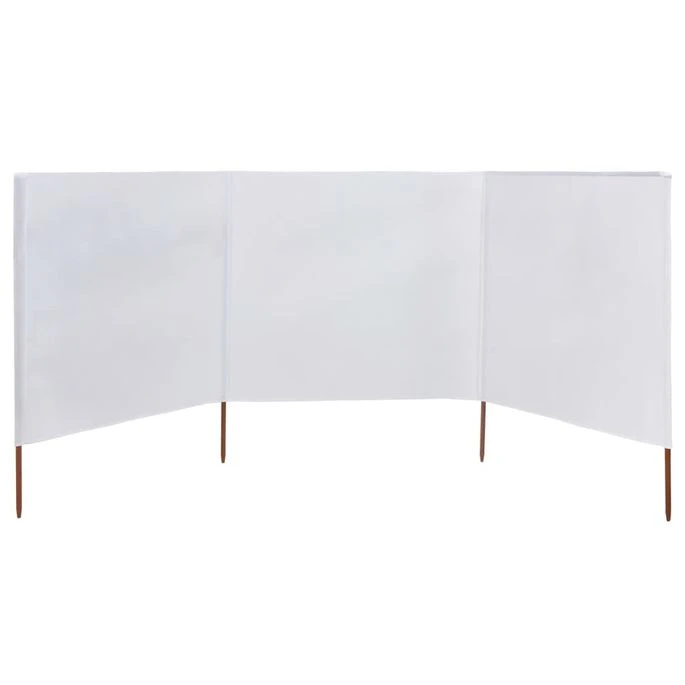 Paravent 3 Panneaux Tissu 400 X 80 Cm Blanc Sable 5 Paravent 3 Panneaux Tissu 400 X 80 Cm Blanc Sable – Image 3