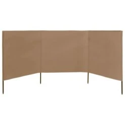 Paravent 3 Panneaux Tissu 400 X 80 Cm Taupe -Mobilier De Jardin paravent 3 panneaux tissu 400 x 80 cm taupe 3666722776936 585076