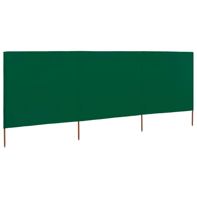 Paravent 3 Panneaux Tissu 400 X 80 Cm Vert 4 Paravent 3 Panneaux Tissu 400 X 80 Cm Vert – Image 2
