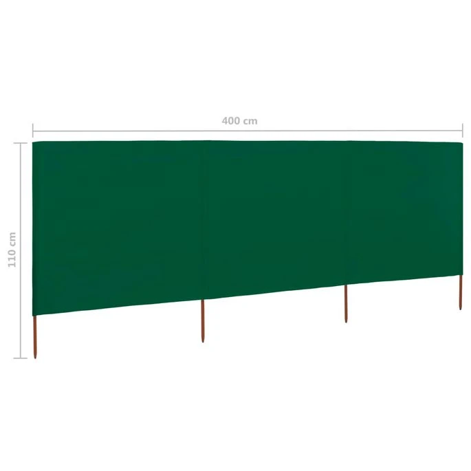 Paravent 3 Panneaux Tissu 400 X 80 Cm Vert 8 Paravent 3 Panneaux Tissu 400 X 80 Cm Vert – Image 6