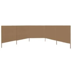 Paravent 5 Panneaux Tissu 600 X 80 Cm Taupe -Mobilier De Jardin paravent 5 panneaux tissu 600 x 80 cm taupe 3666722521123 585058