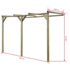 Pergola à Appentis 2 X 3 X 2,2 M Bois -Mobilier De Jardin pergola a appentis 2 x 3 x 2 2 m bois 3666722185905 1210211
