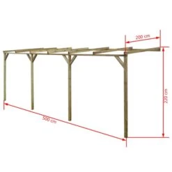 Pergola à Appentis 2 X 5 X 2,2 M Bois -Mobilier De Jardin pergola a appentis 2 x 5 x 2 2 m bois 3666722181358 1216879