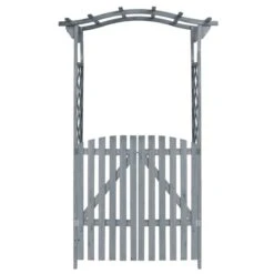 Pergola Avec Portail Gris 120x60x206 Cm Bois De Sapin Massif 10 Pergola Avec Portail Gris 120x60x206 Cm Bois De Sapin Massif -Mobilier De Jardin pergola avec portail gris 120x60x206 cm bois de sapin massif 8719883979465 1165601