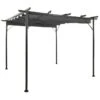 Pergola Avec Toit Rétractable Anthracite 3x3 M Acier 180 G/m² 2 Pergola Avec Toit Rétractable Anthracite 3x3 M Acier 180 G/m² -Mobilier De Jardin pergola avec toit retractable anthracite 3x3 m acier 180 g m 3666722189378 1195919