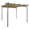 Pergola Avec Toit Rétractable Taupe 3x3 M Acier 180 G/m² -Mobilier De Jardin pergola avec toit retractable taupe 3x3 m acier 180 g m 3666722202886 1166152