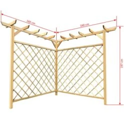 Pergola D'angle 160 X 160 X 197 Cm Bois De Pin Imprégné -Mobilier De Jardin pergola d angle 160 x 160 x 197 cm bois de pin impregne 8718475557456 1212048