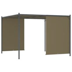 Pergola De Jardin Avec Auvent Rétractable 3x3 M Taupe 180 G/m² -Mobilier De Jardin pergola de jardin avec auvent retractable 3x3 m taupe 180 g m 3666722604604 1213542