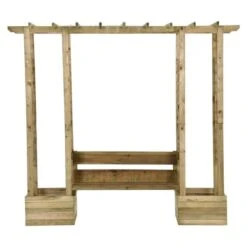 Pergola De Jardin Avec Banc Et Jardinières Bois De Pin Imprégné -Mobilier De Jardin pergola de jardin avec banc et jardinieres bois de pin impregne 3666722117395 1369394