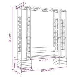 Pergola De Jardin Avec Banc Et Jardinières Bois De Pin Imprégné -Mobilier De Jardin pergola de jardin avec banc et jardinieres bois de pin impregne 3666722117395 1369397