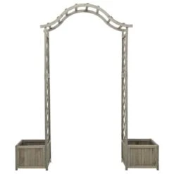 Pergola De Jardin Avec Jardinière Gris Bois Pin Massif -Mobilier De Jardin pergola de jardin avec jardiniere gris bois pin massif 3666722202169 1166904