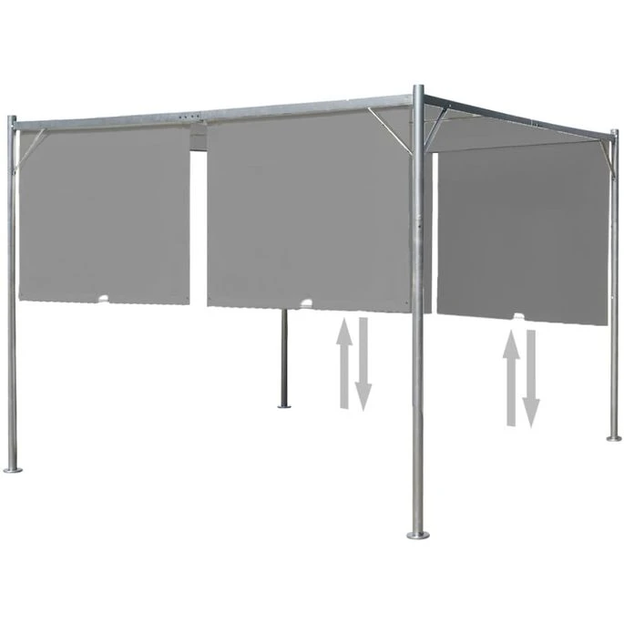 Pergola De Jardin Et Toit Rétractable 300x300x225 Cm Anthracite 4 Pergola De Jardin Et Toit Rétractable 300x300x225 Cm Anthracite – Image 2