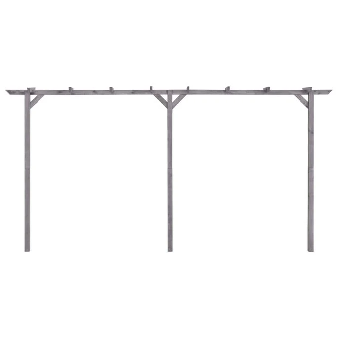 Pergola De Jardin Gris 400x40x205 Cm Bois De Pin Imprégné 4 Pergola De Jardin Gris 400x40x205 Cm Bois De Pin Imprégné – Image 2